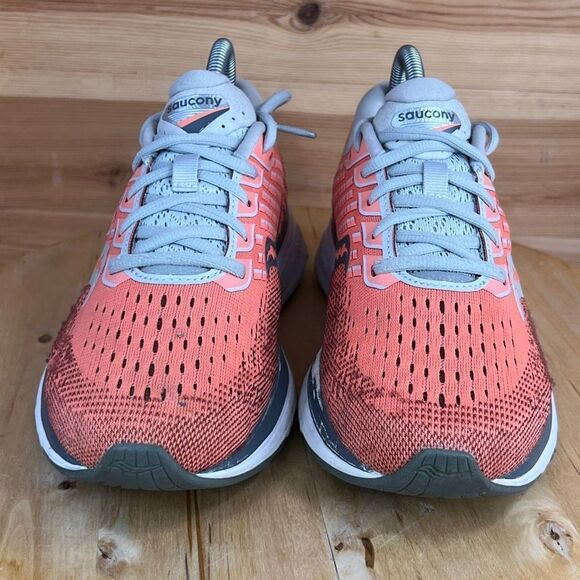 Saucony Ride 13 Orange & White Athletic Running Shoes Womens Size 8.4 - Picture 4 of 8